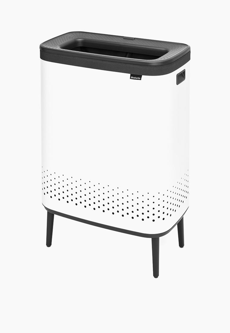 Корзина для белья Brabantia бак с пластиковой крышкой, цвет: белый ...